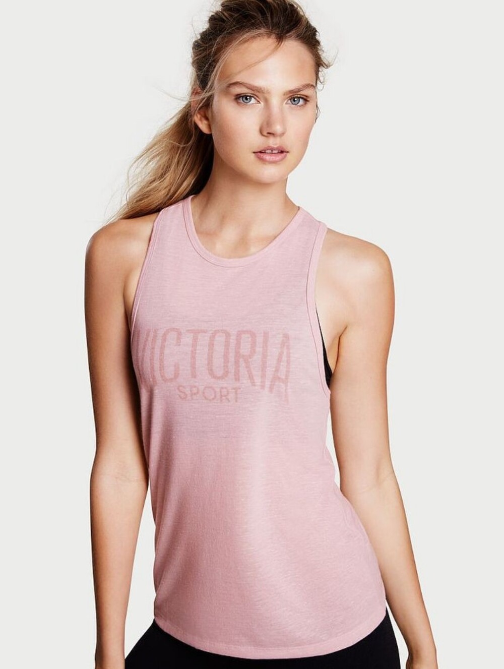 VICTORIA'S SECRET SPORT Tie Back PINK Tank Top ** Large ** EUC